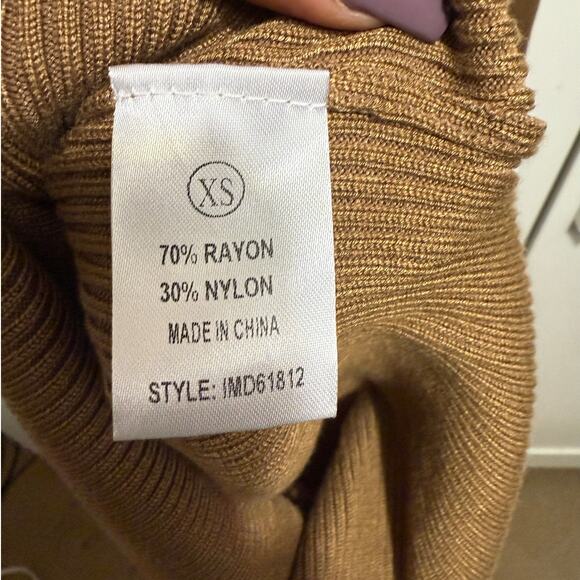 NWT Fashion Nova Tamara Camel Ribbed‎ Knit Sweater Maxi Bodycon Dress Size XS - Picture 10 of 12